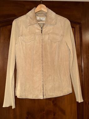 Coldwater Creek suede knit jacket / zip-up cardigan hybrid 🤎